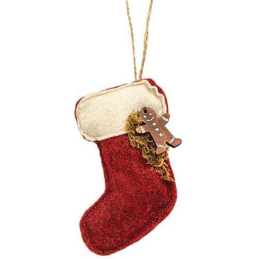 Christmas Stocking with Gingerbread Ornament - The Fox Decor